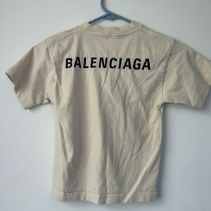 Balenciaga Kids Beige Short Sleeve Tee